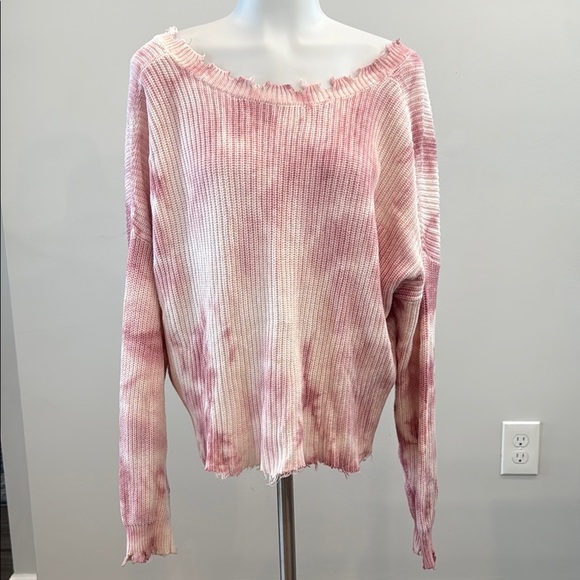 FATE XS Pink Tie-Dye Knit Sweater - Picture 1 of 9